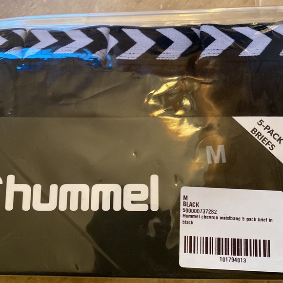 NWT 5-Pack Medium Hummel Briefs with Chevron Waistband Black - Picture 8 of 8